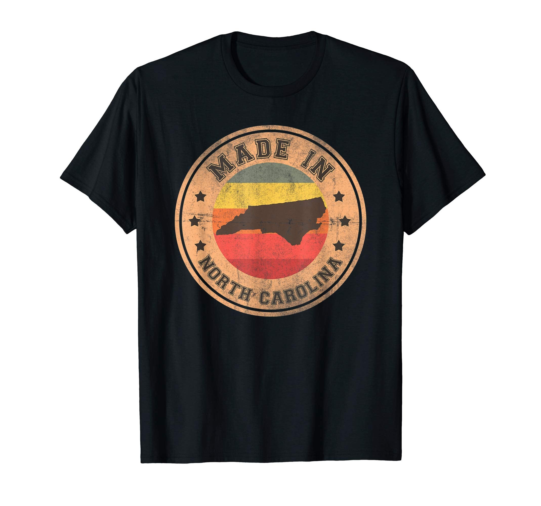 North Carolina Us State Map Stripe T-Shirt - Casual Everyday Wear Unisex - T-Shirt, Sweatshirt, Hoodie