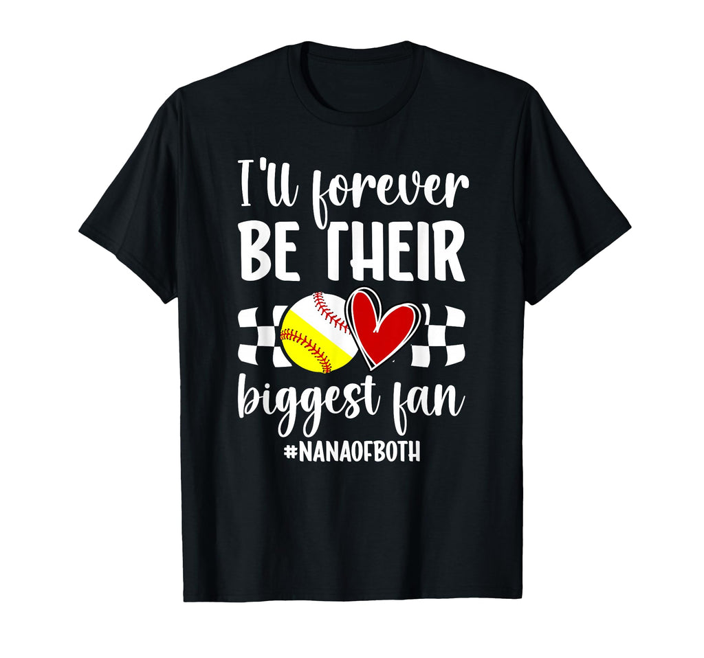 Their Biggest Fan Nana Both Baseball T-Shirt - Custom Art Print Unisex - T-Shirt, Sweatshirt, Hoodie