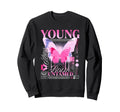 Y2K Butterfly Bold Urban Graffiti Sweatshirt - Graphic Print Men Women - T-Shirt, Sweatshirt, Hoodie