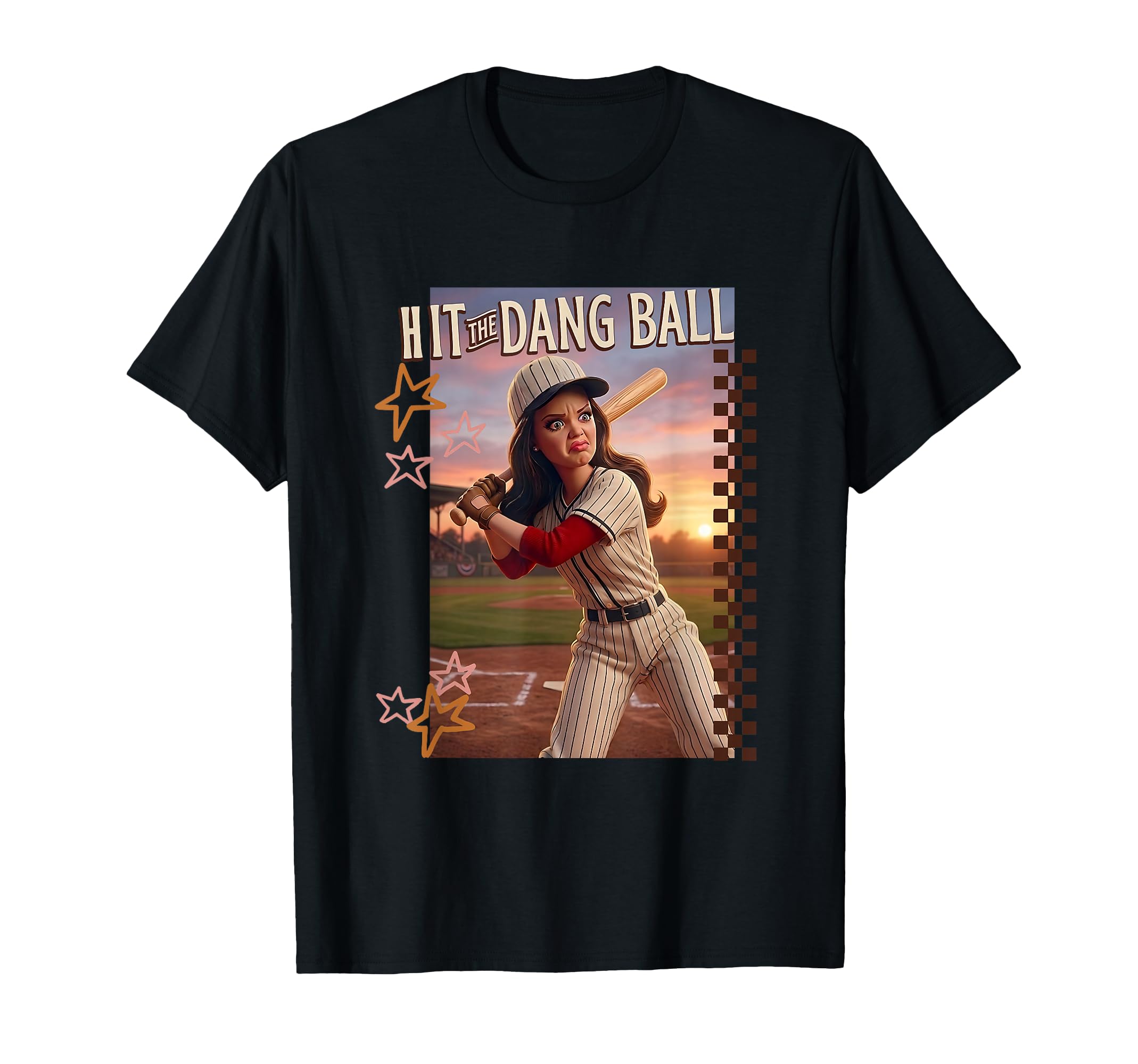 Hit Dang Ball Baseball Mom Doll Funny T-Shirt - Novelty Apparel Unisex - T-Shirt, Sweatshirt, Hoodie