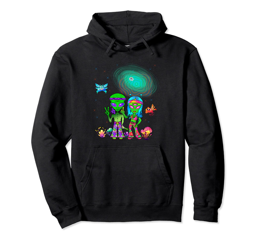 Space Alien Couple Matching 60S 70 Hoodie - Streetwear Style Men Women - T-Shirt, Sweatshirt, Hoodie