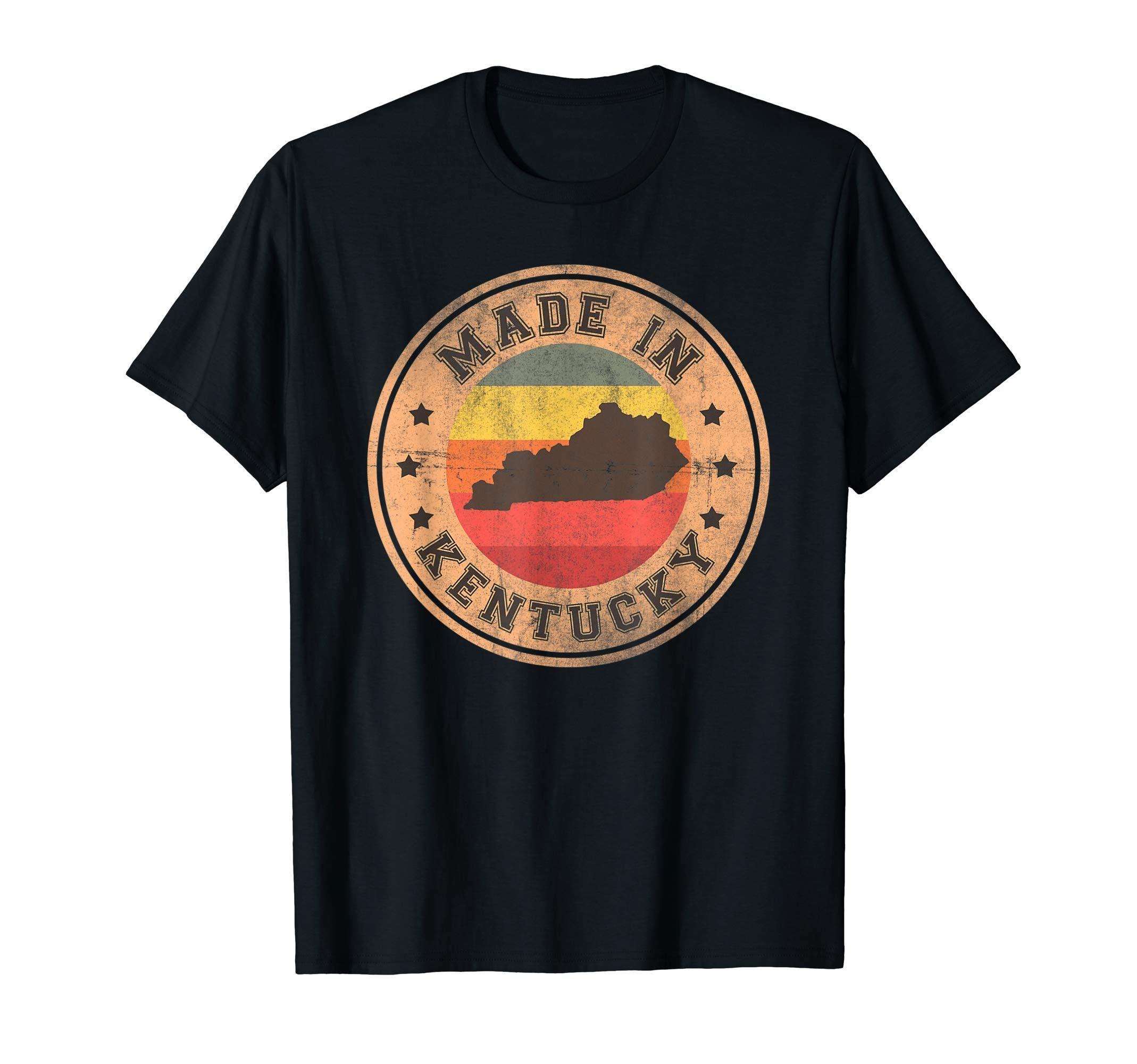 Kentucky Us State Map Stripes 1970 T-Shirt - Aesthetic Graphic Unisex - T-Shirt, Sweatshirt, Hoodie