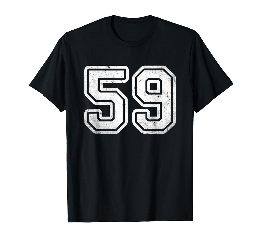 Number 59 White Varsity Number T-Shirt - Streetwear Style for Adults - T-Shirt, Sweatshirt, Hoodie