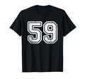 Number 59 White Varsity Number T-Shirt - Streetwear Style for Adults - T-Shirt, Sweatshirt, Hoodie