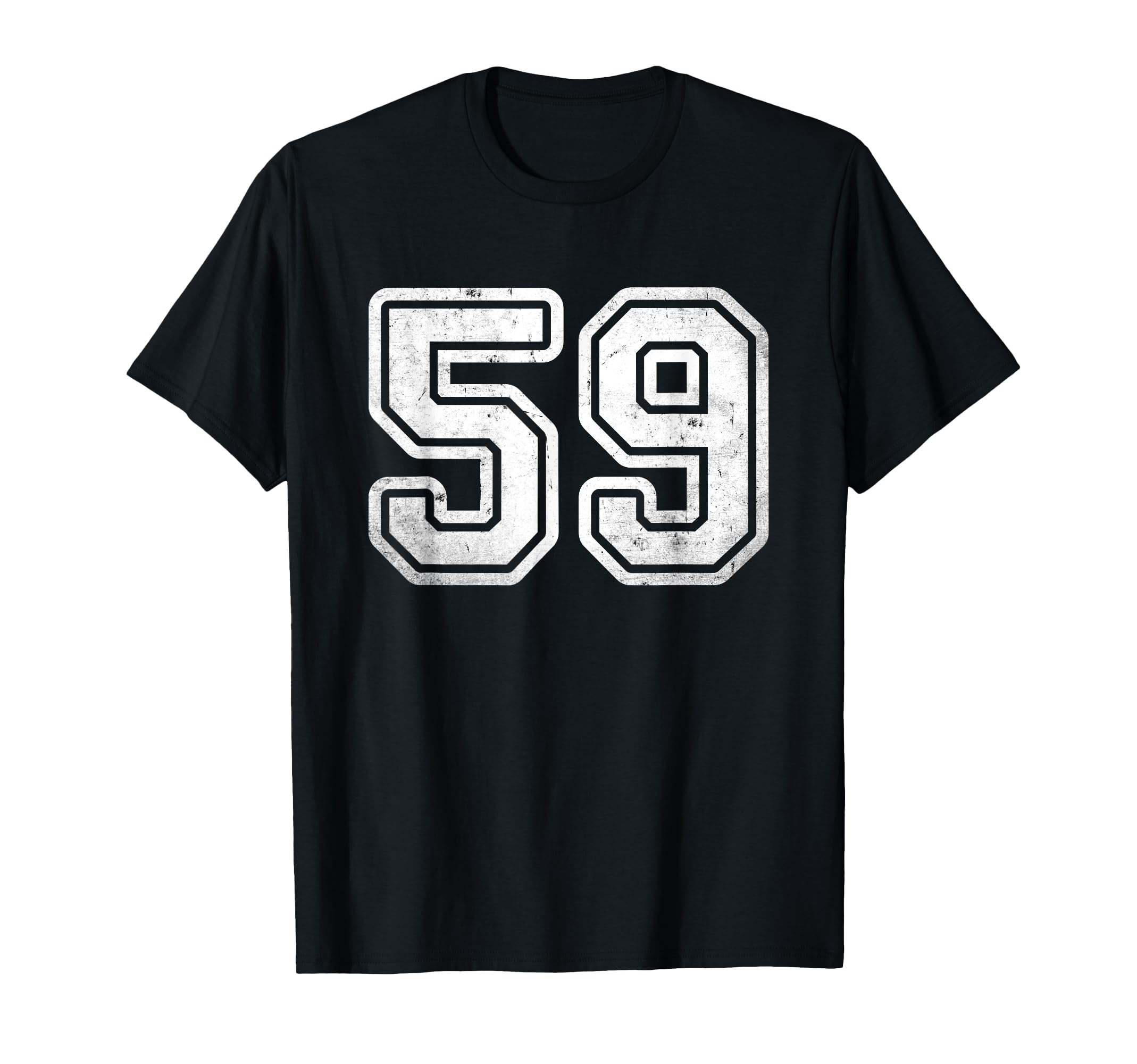Number 59 White Varsity Number T-Shirt - Streetwear Style for Adults - T-Shirt, Sweatshirt, Hoodie