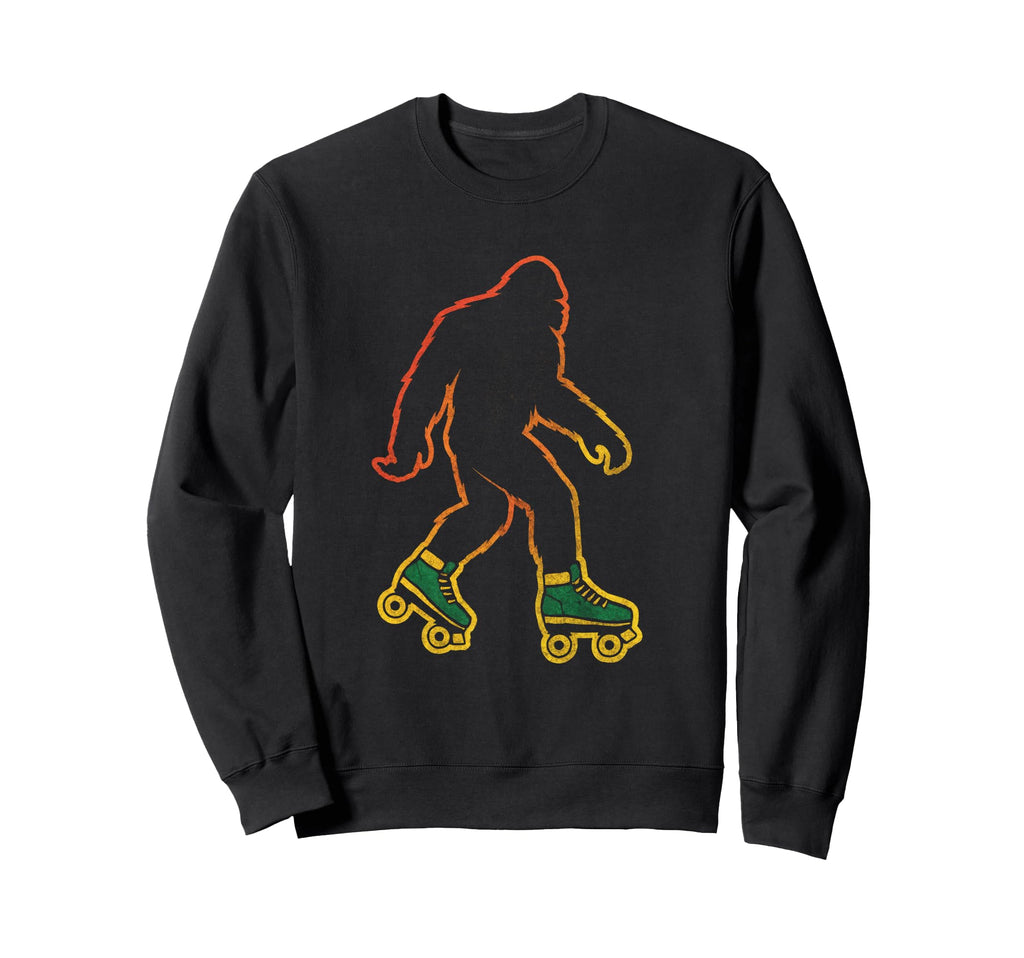 Skating Bigfoot Roller Skates Sweatshirt - Unique Graphic Unisex - T-Shirt, Sweatshirt, Hoodie