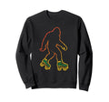 Skating Bigfoot Roller Skates Sweatshirt - Unique Graphic Unisex - T-Shirt, Sweatshirt, Hoodie