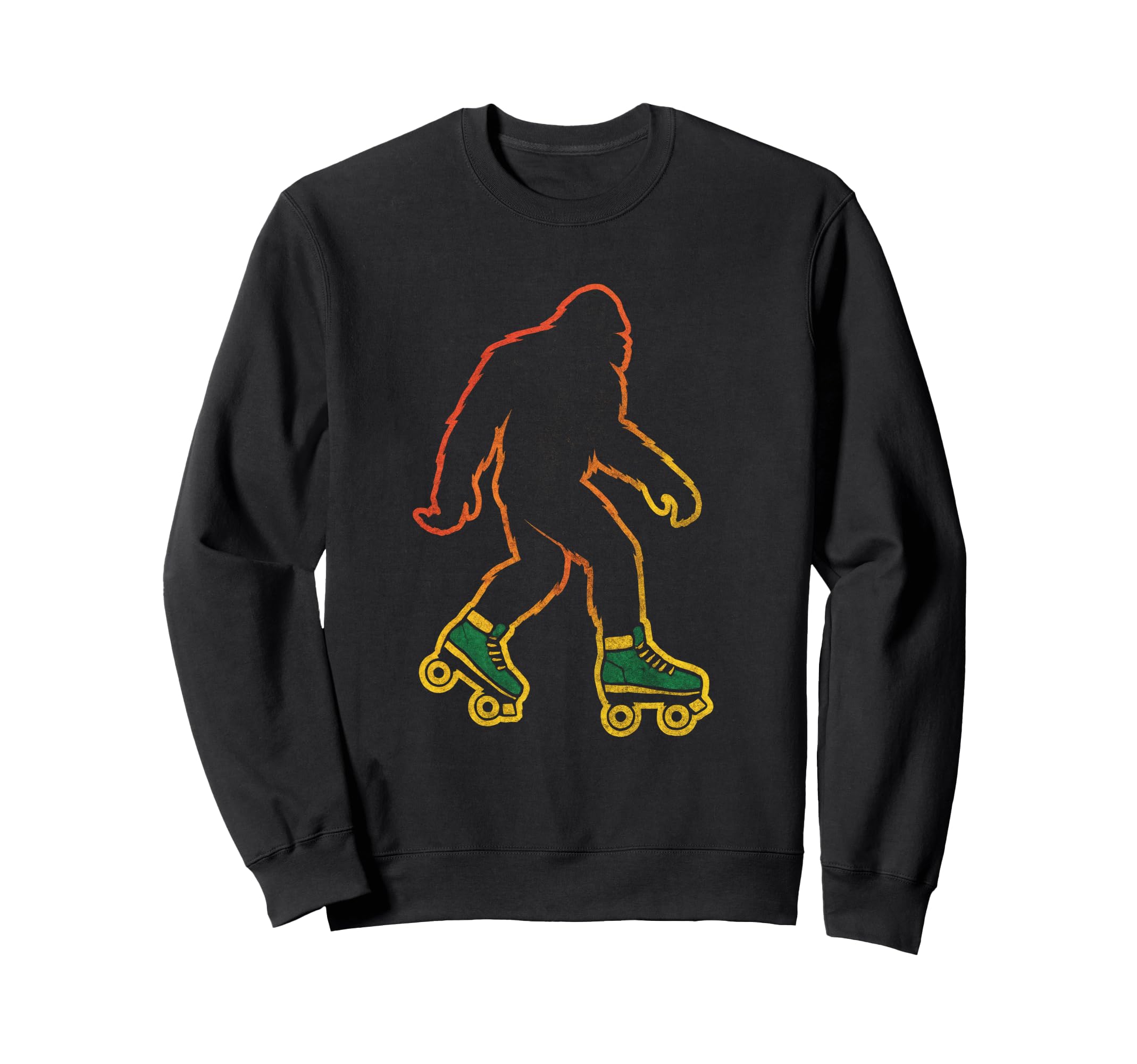 Skating Bigfoot Roller Skates Sweatshirt - Unique Graphic Unisex - T-Shirt, Sweatshirt, Hoodie