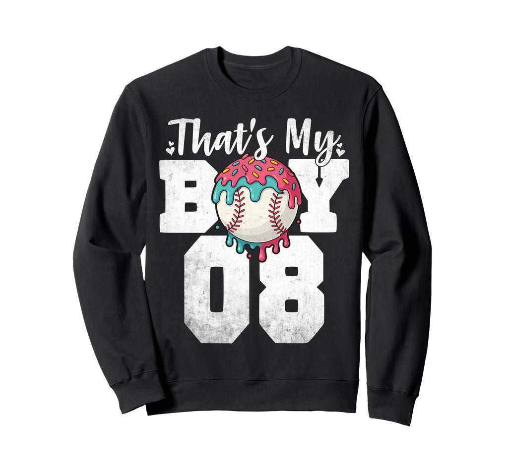 Thats My Baseball 8 Number Mom Dad 8 Sweatshirt - Trendy Graphic for Adults - T-Shirt, Sweatshirt, Hoodie