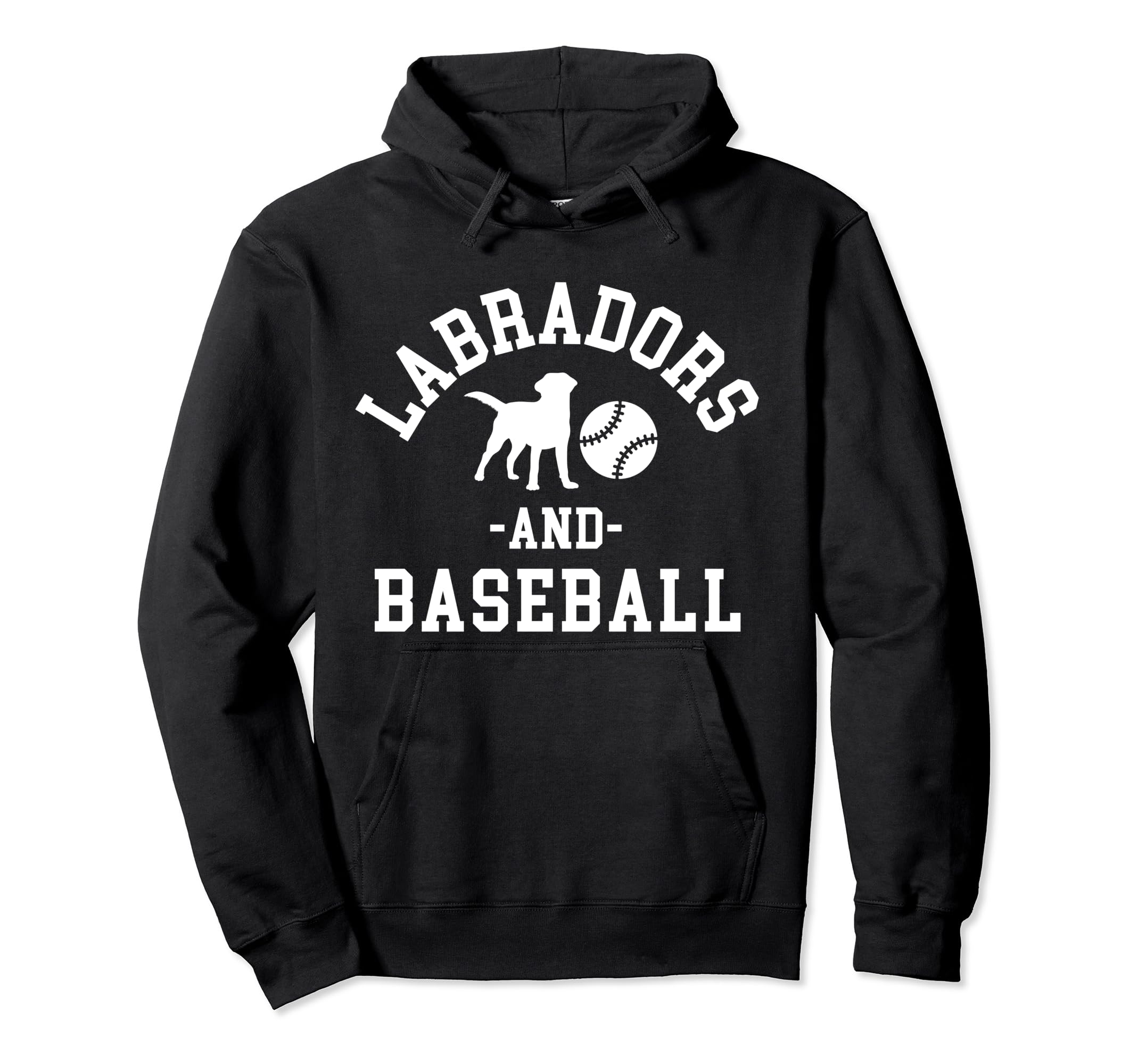 Black Yellow Chocolate Lab And Baseball Hoodie - Minimalist Print Unisex - T-Shirt, Sweatshirt, Hoodie