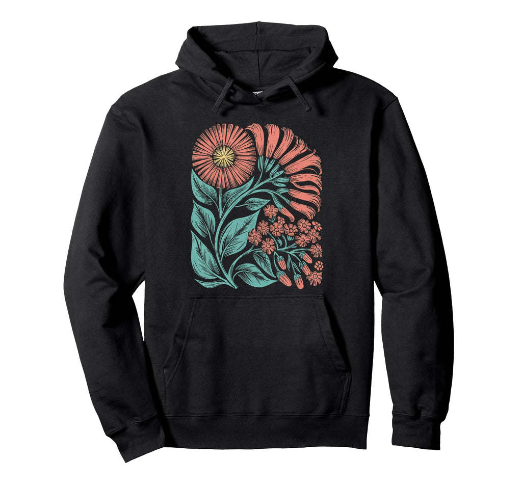 Botanical Boho Daisy Flower Floral Hoodie - Aesthetic Graphic Men Women - T-Shirt, Sweatshirt, Hoodie