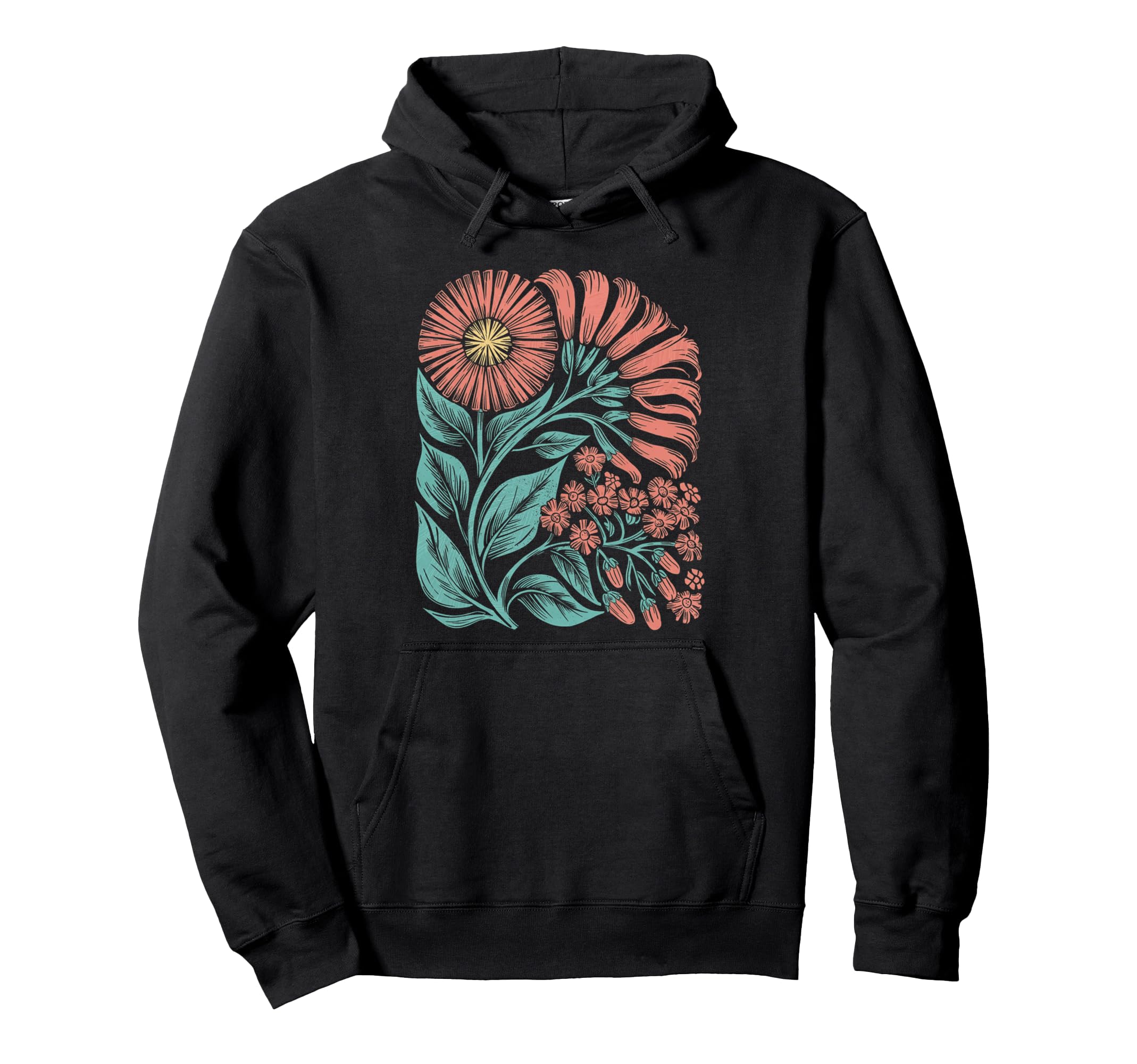 Botanical Boho Daisy Flower Floral Hoodie - Aesthetic Graphic Men Women - T-Shirt, Sweatshirt, Hoodie