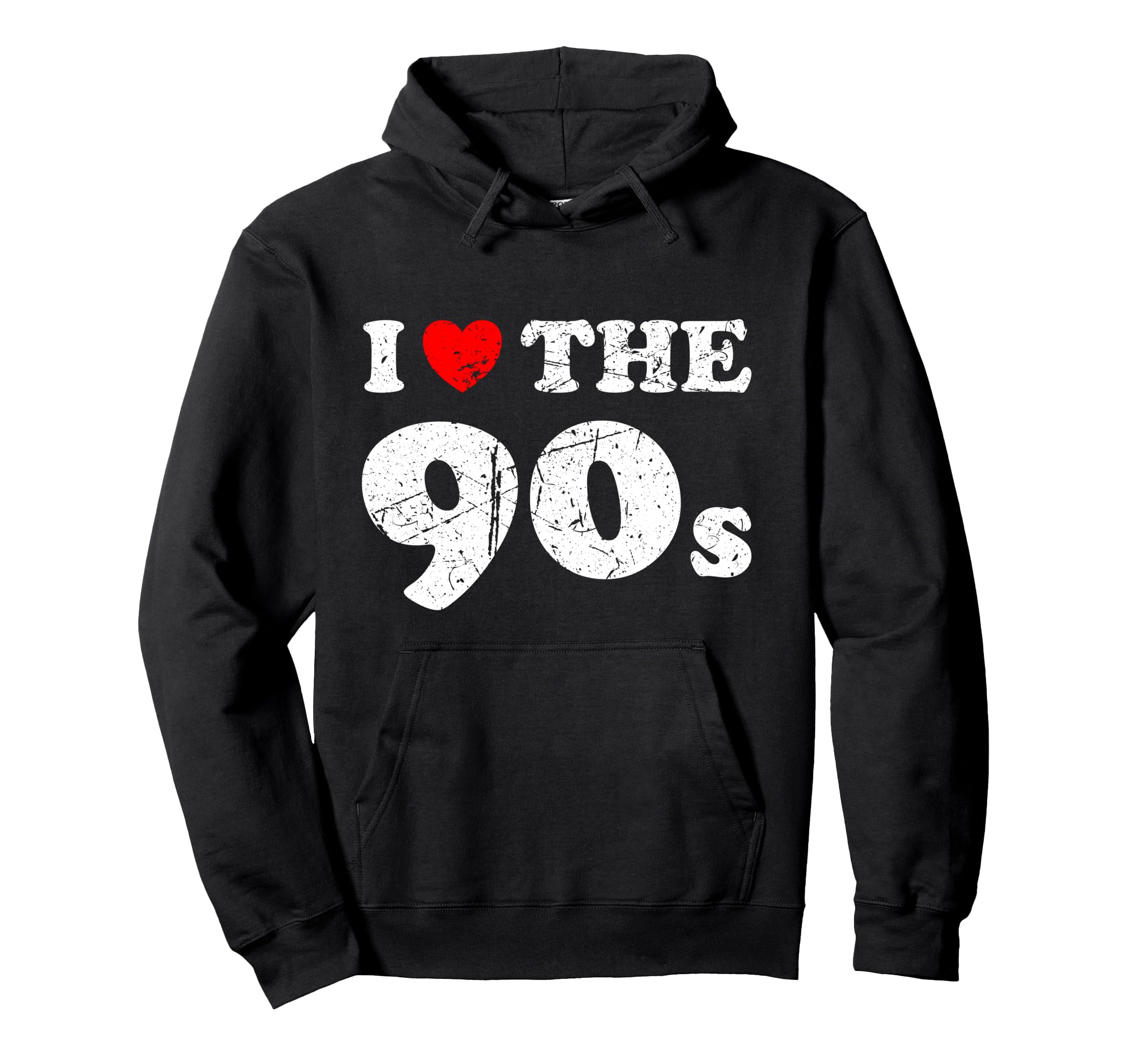Distressed Grunge Worn Out I Love 90S Hoodie - Custom Art Print Men Women - T-Shirt, Sweatshirt, Hoodie