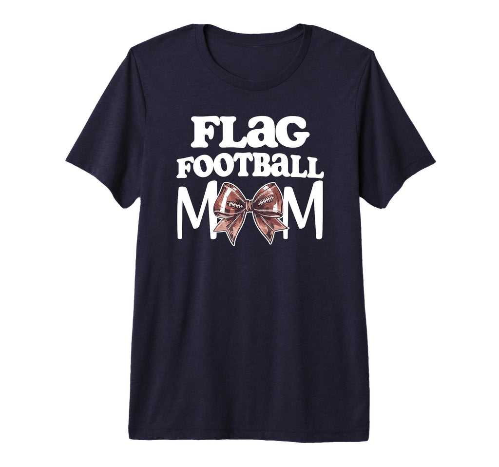 Flag Football Mom Coquette Bow T-Shirt - Custom Art Print Men Women - T-Shirt, Sweatshirt, Hoodie