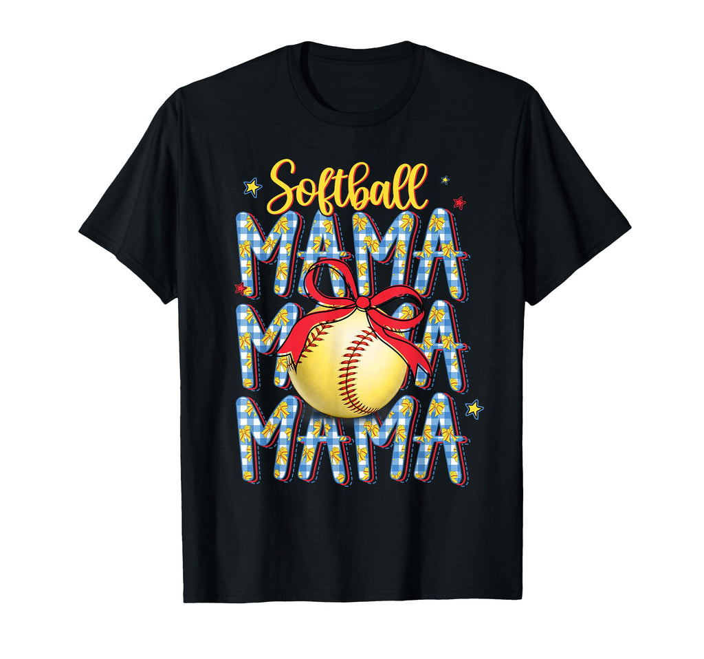 Softball Mama Coquette Bow Game Day T-Shirt - Minimalist Print Unisex - T-Shirt, Sweatshirt, Hoodie