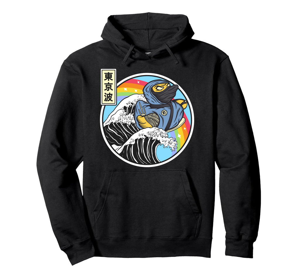 Ninja Rubber Duck Surfing Kanagawa Wave Hoodie - Fun Novelty Design Unisex - T-Shirt, Sweatshirt, Hoodie