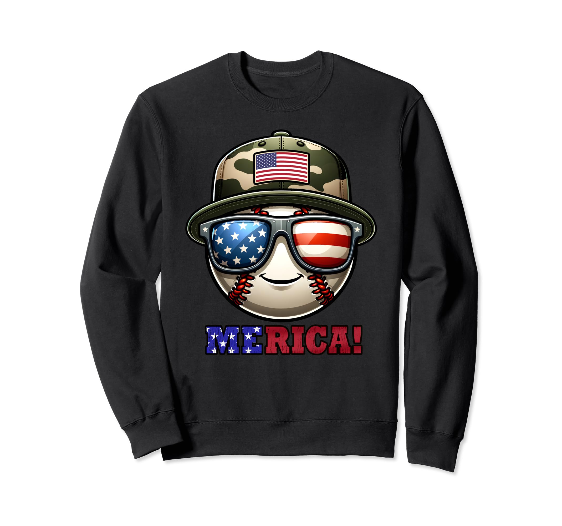 Baseball 4Th July Usa Flag Dad Sweatshirt - Aesthetic Graphic Men Women - T-Shirt, Sweatshirt, Hoodie