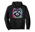 Raccoon Psychedelic Trippy Vaporwave Hoodie - Graphic Print Men Women - T-Shirt, Sweatshirt, Hoodie
