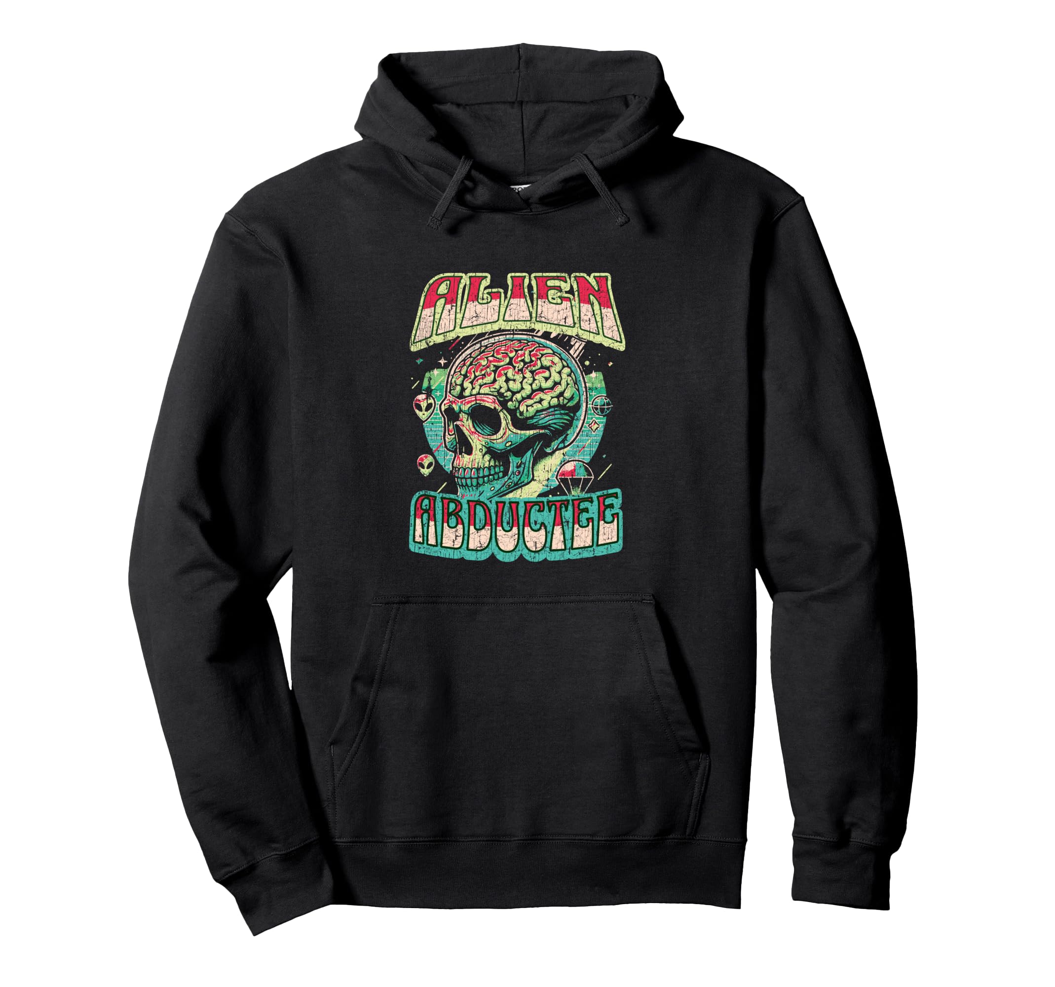 Alien Abductee Alien Head Colorful Rave Hoodie - Novelty Apparel Unisex - T-Shirt, Sweatshirt, Hoodie