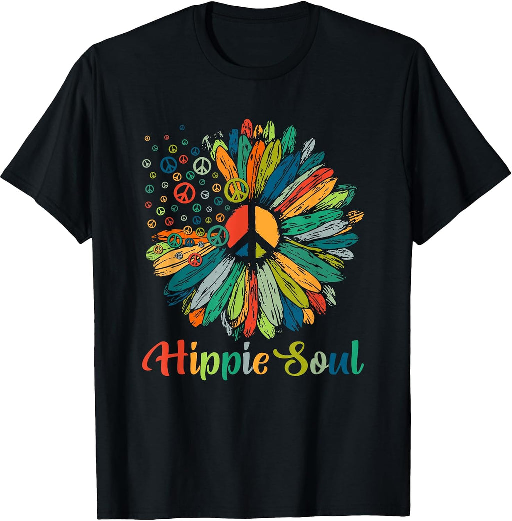 Daisy Peace Sign Hippie Soul Freedom Flower Slogan - Adult & Kids T-Shirts, Sweatshirts & Hoodies apparel design preview 1