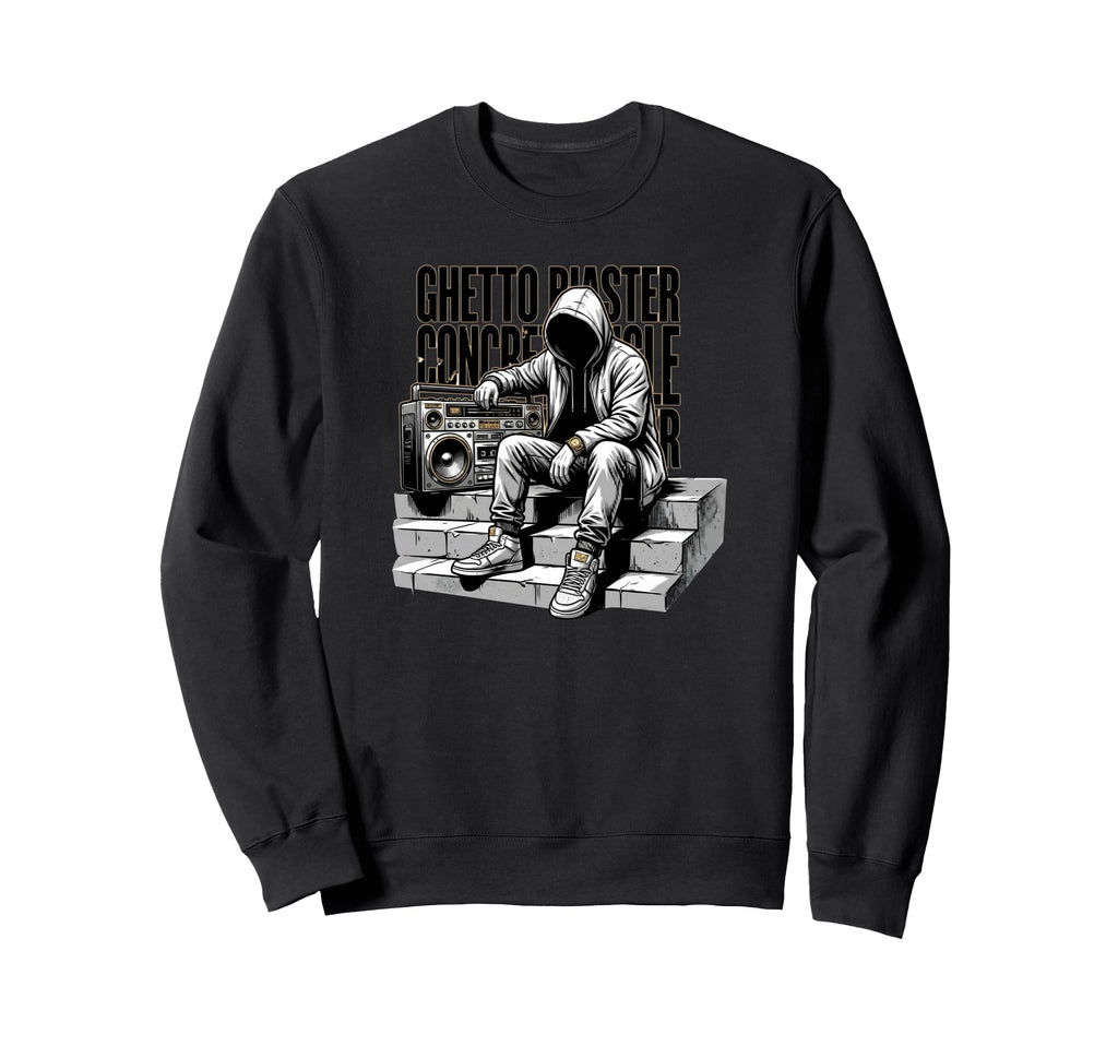 Ghetto Blaster Old School Hip Sweatshirt - Aesthetic Graphic for Adults - T-Shirt, Sweatshirt, Hoodie