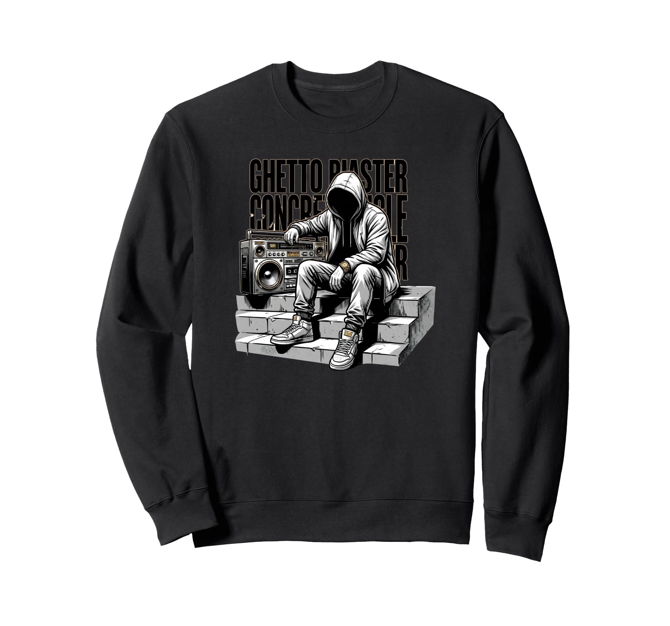 Ghetto Blaster Old School Hip Sweatshirt - Aesthetic Graphic for Adults - T-Shirt, Sweatshirt, Hoodie