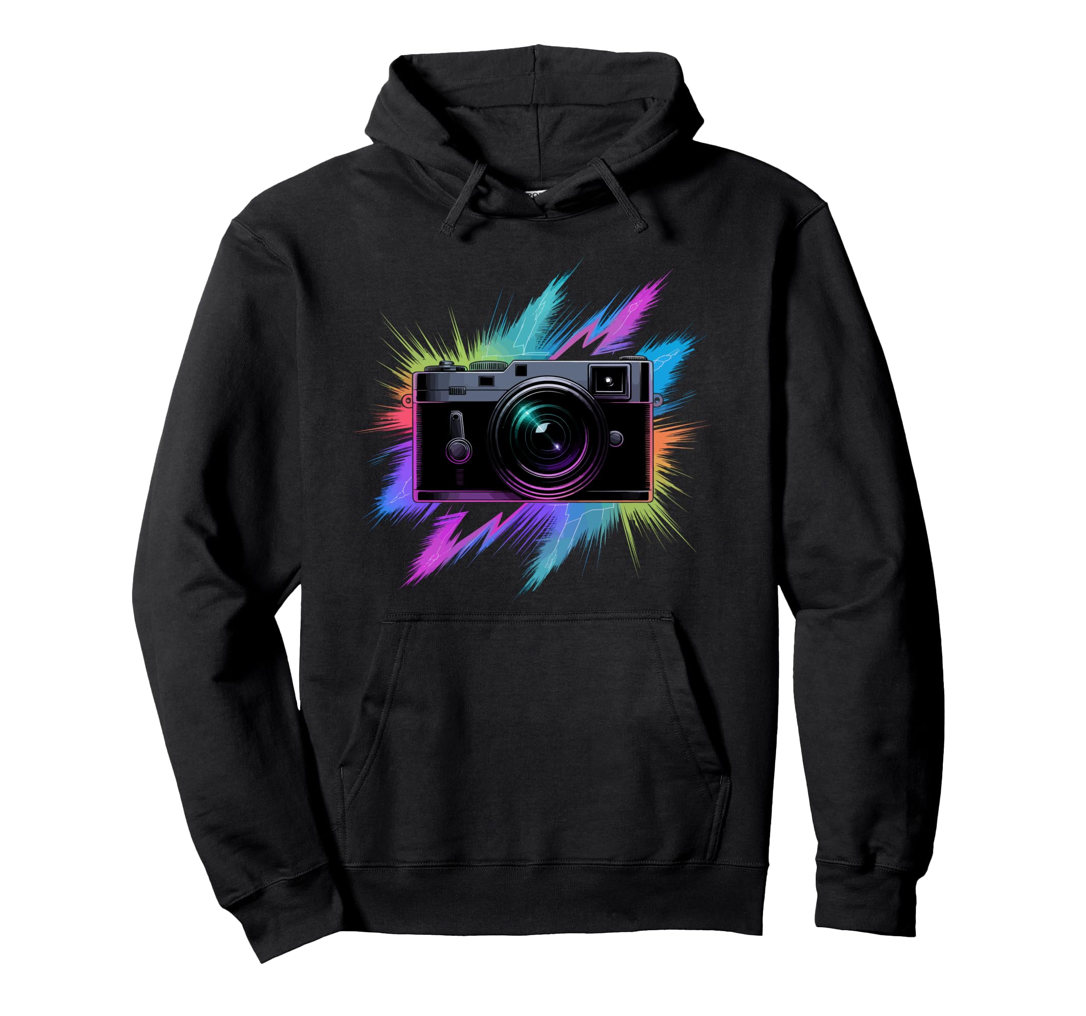 Colorful Camera Electric Photography Hoodie - Novelty Apparel Men Women - T-Shirt, Sweatshirt, Hoodie