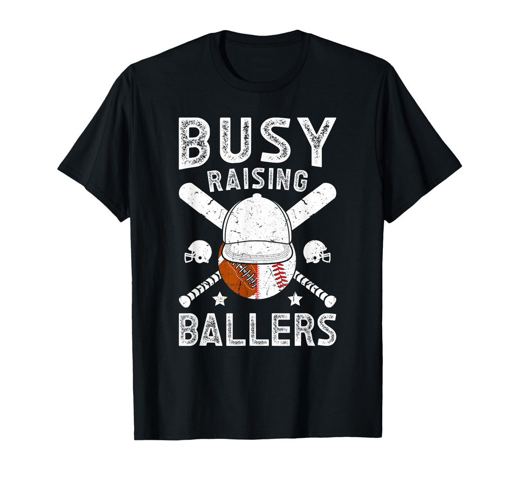 Busy Raising Ballers Football T-Shirt - Minimalist Print for Adults - T-Shirt, Sweatshirt, Hoodie
