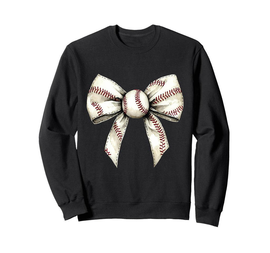 Baseball Coquette Bow Baseball Sweatshirt - Aesthetic Graphic for Adults - T-Shirt, Sweatshirt, Hoodie