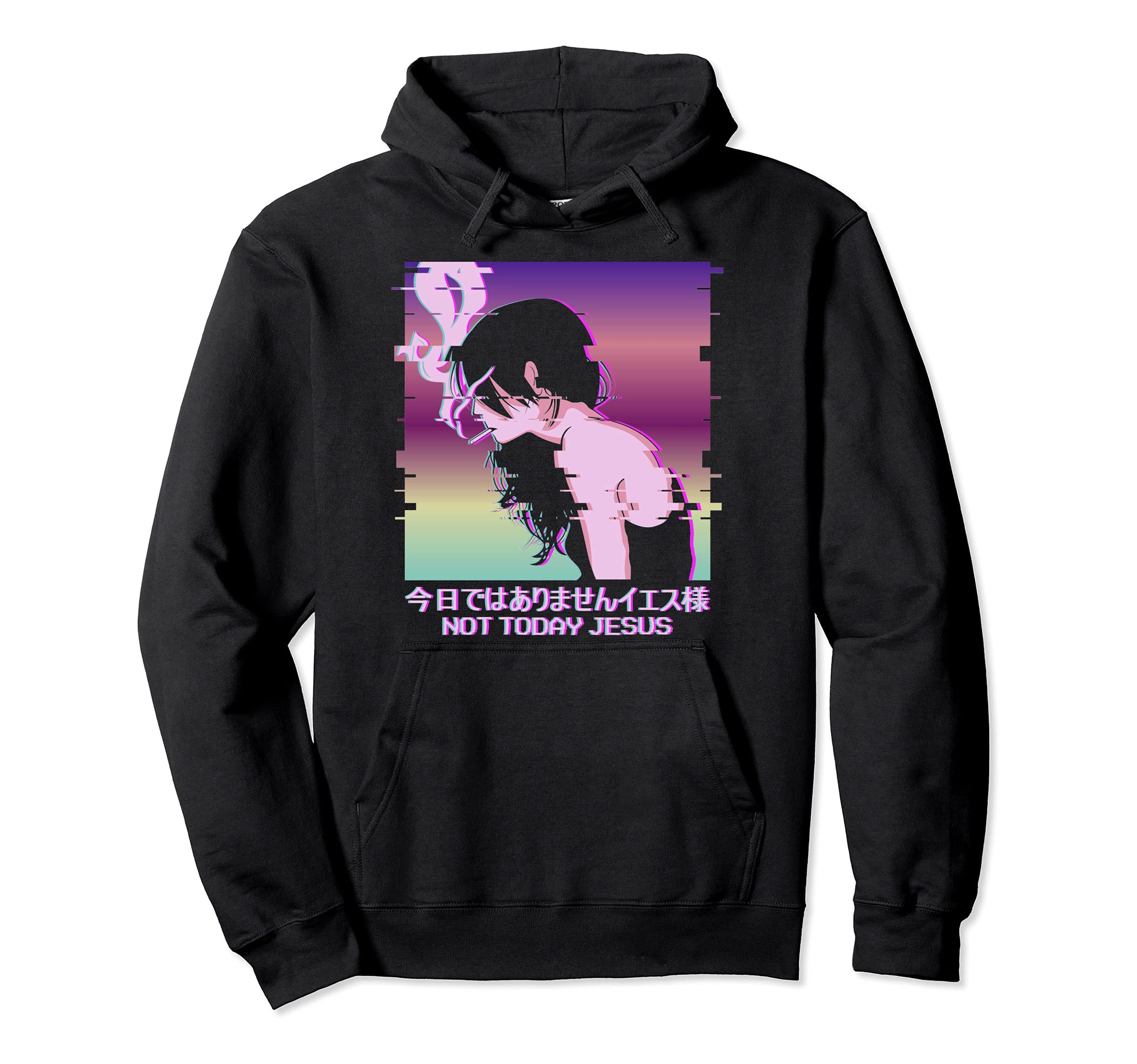 Not Today Jesus Edgy Vaporwave Hoodie - Fun Novelty Design Unisex - T-Shirt, Sweatshirt, Hoodie