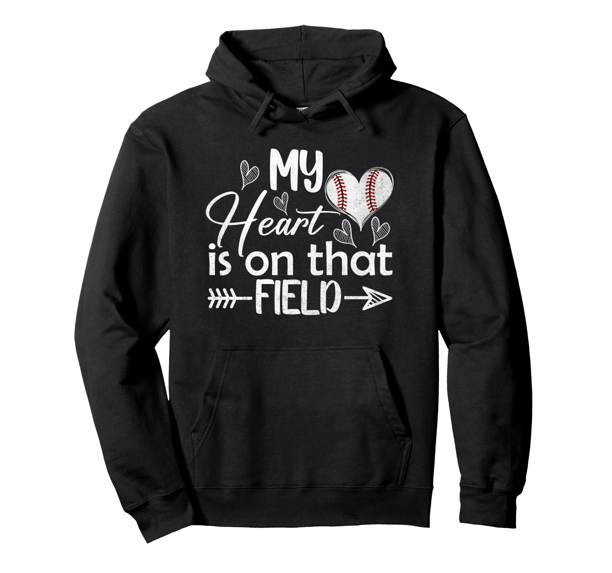 My Heart Is That Field Baseball Hoodie - Minimalist Print for Adults - T-Shirt, Sweatshirt, Hoodie