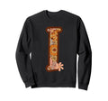 Floral Letter I Boho Botanical Sweatshirt - Aesthetic Graphic Unisex - T-Shirt, Sweatshirt, Hoodie