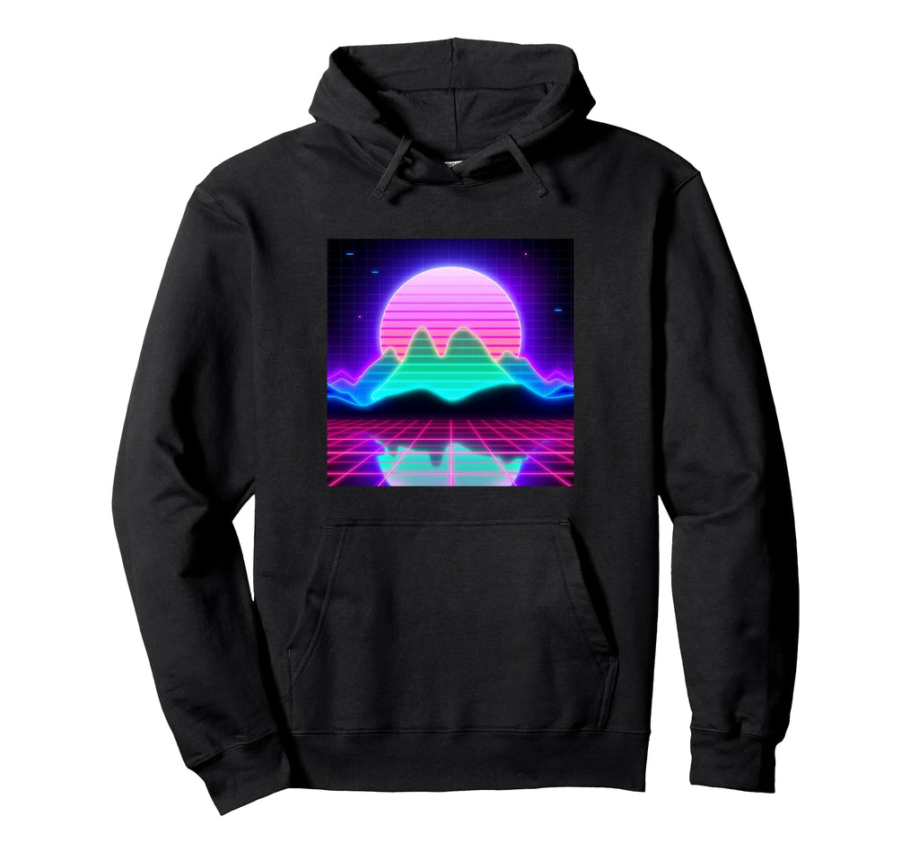 Futuristic Vaporwave 80S 90S Hoodie - Fun Novelty Design for Adults - T-Shirt, Sweatshirt, Hoodie