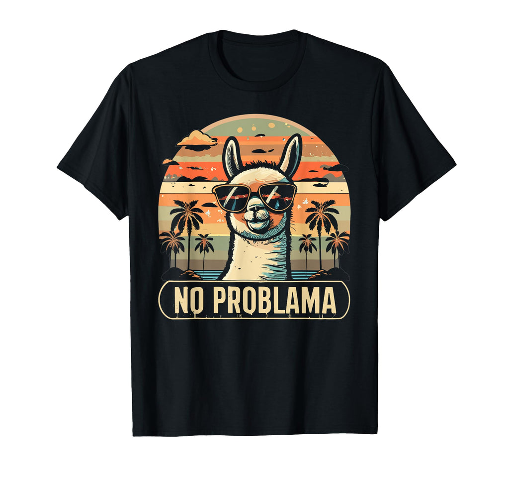 No Problama Llama Shades Fans Sunset T-Shirt - Graphic Print for Adults - T-Shirt, Sweatshirt, Hoodie