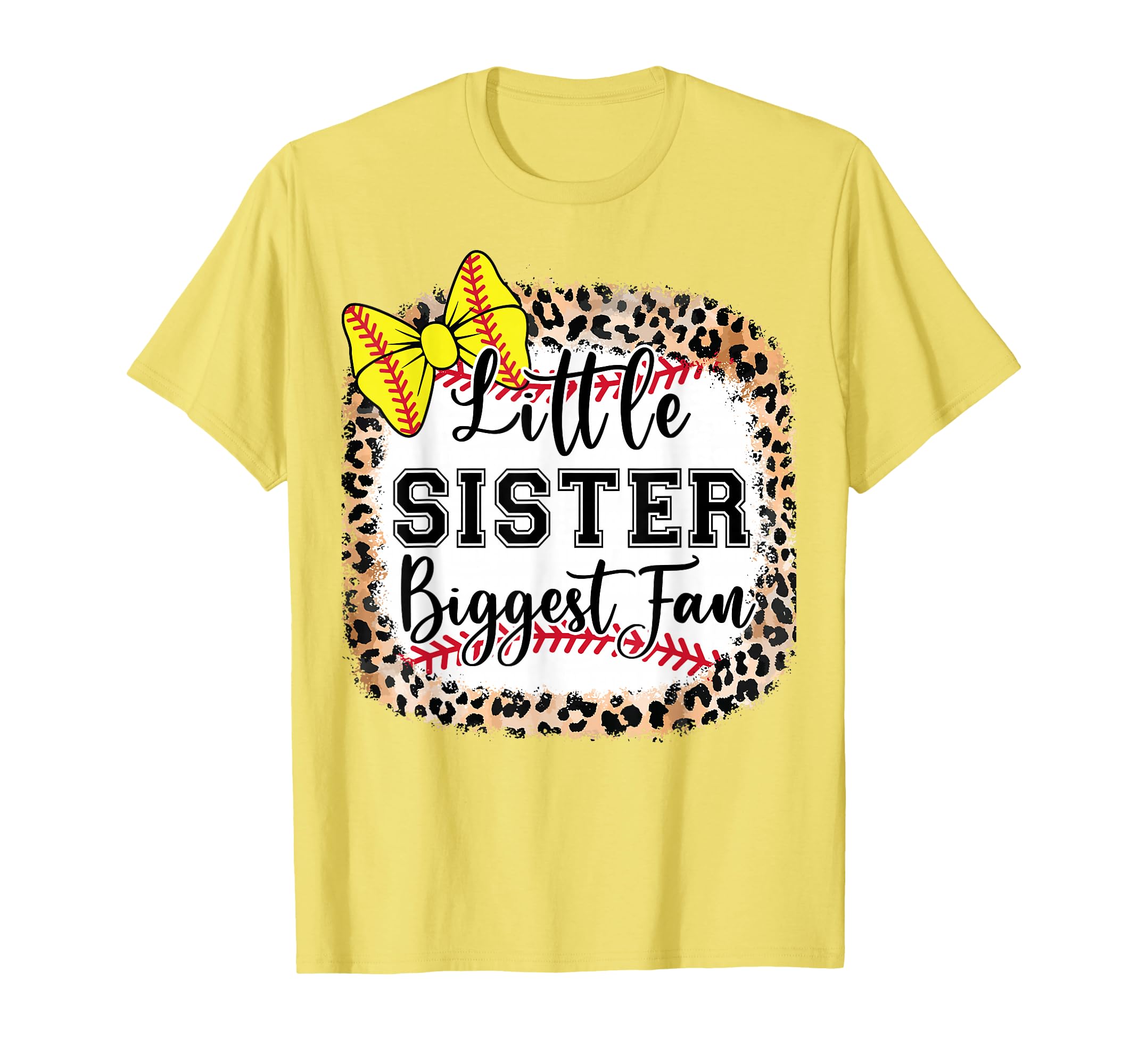 Little Sister Biggest Fan Softball Bow T-Shirt - Minimalist Print Unisex - T-Shirt, Sweatshirt, Hoodie