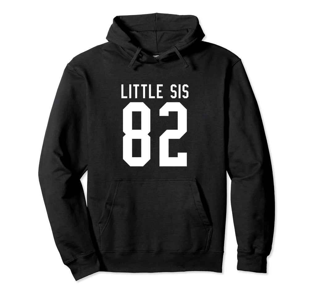 Number 82 Little Sis Biggest Fan Hoodie - Casual Everyday Wear Men Women - T-Shirt, Sweatshirt, Hoodie