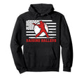 Raising Ballers Baseball Dad Us Flag Hoodie - Fun Novelty Design Men Women - T-Shirt, Sweatshirt, Hoodie