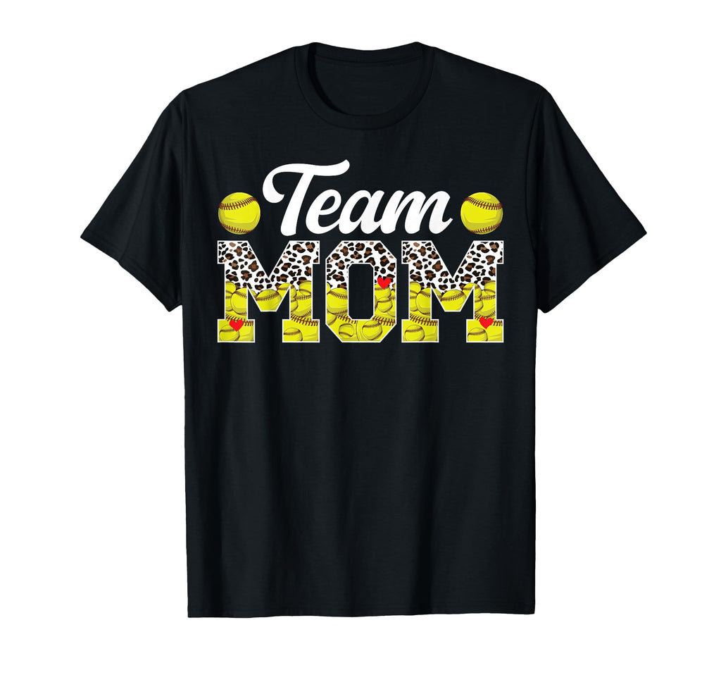 Team Mom Leopard Softball Team Mom T-Shirt - Aesthetic Graphic for Adults - T-Shirt, Sweatshirt, Hoodie
