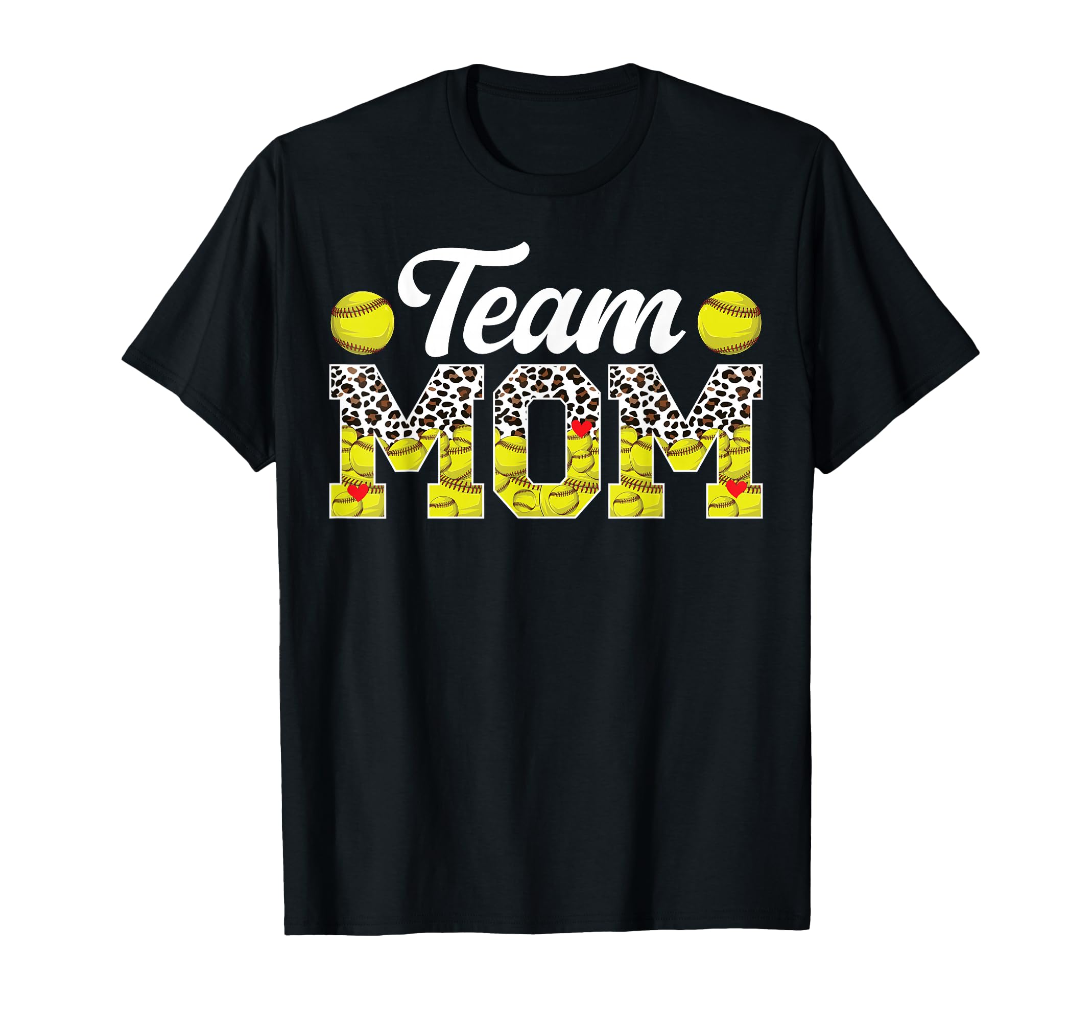 Team Mom Leopard Softball Team Mom T-Shirt - Aesthetic Graphic for Adults - T-Shirt, Sweatshirt, Hoodie