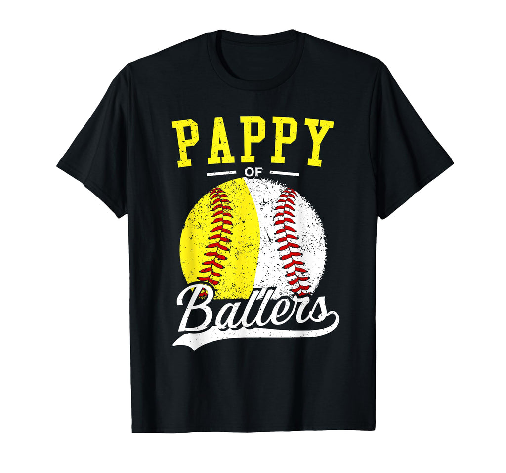 Pappy Ballers Softball Baseball Grandpa T-Shirt - Trendy Graphic Men Women - T-Shirt, Sweatshirt, Hoodie