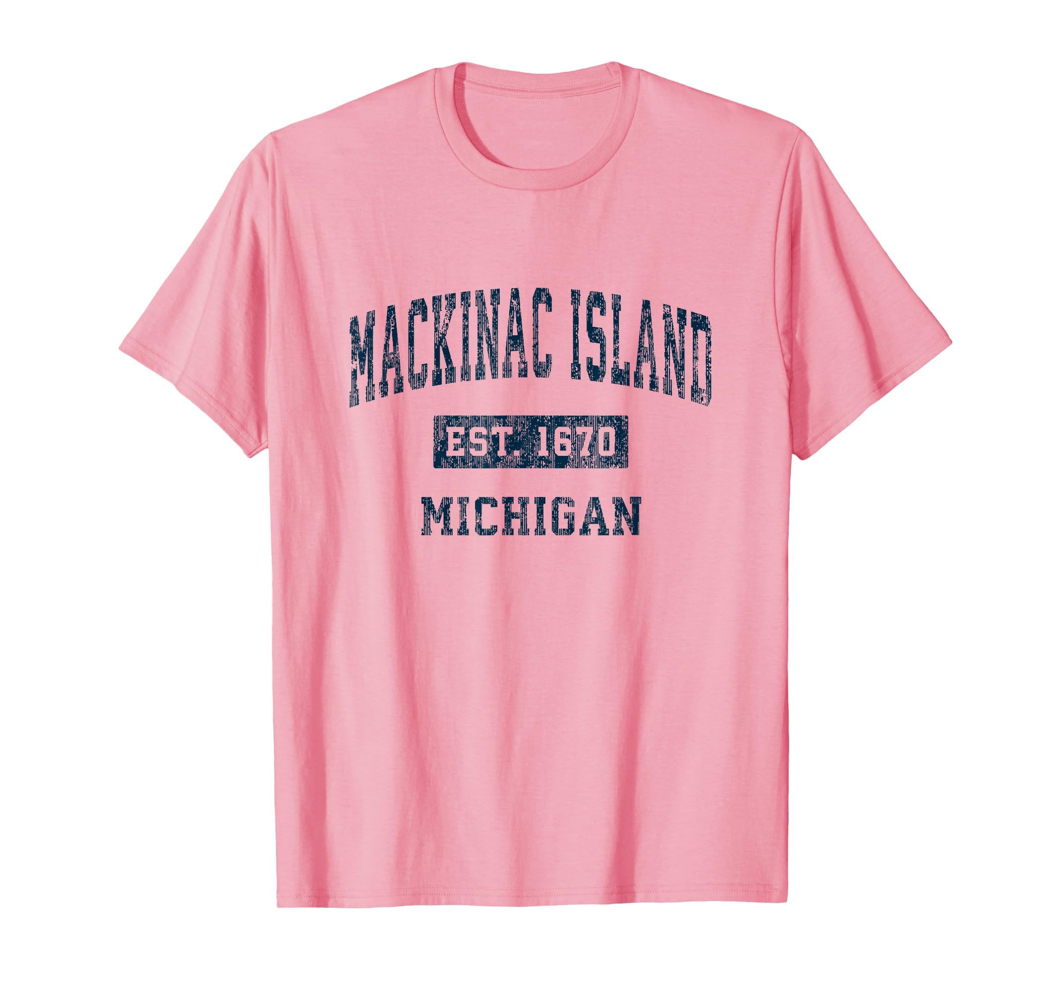 Mackinac Island Michigan Mi Sports Navy T-Shirt - Graphic Print for Adults - T-Shirt, Sweatshirt, Hoodie