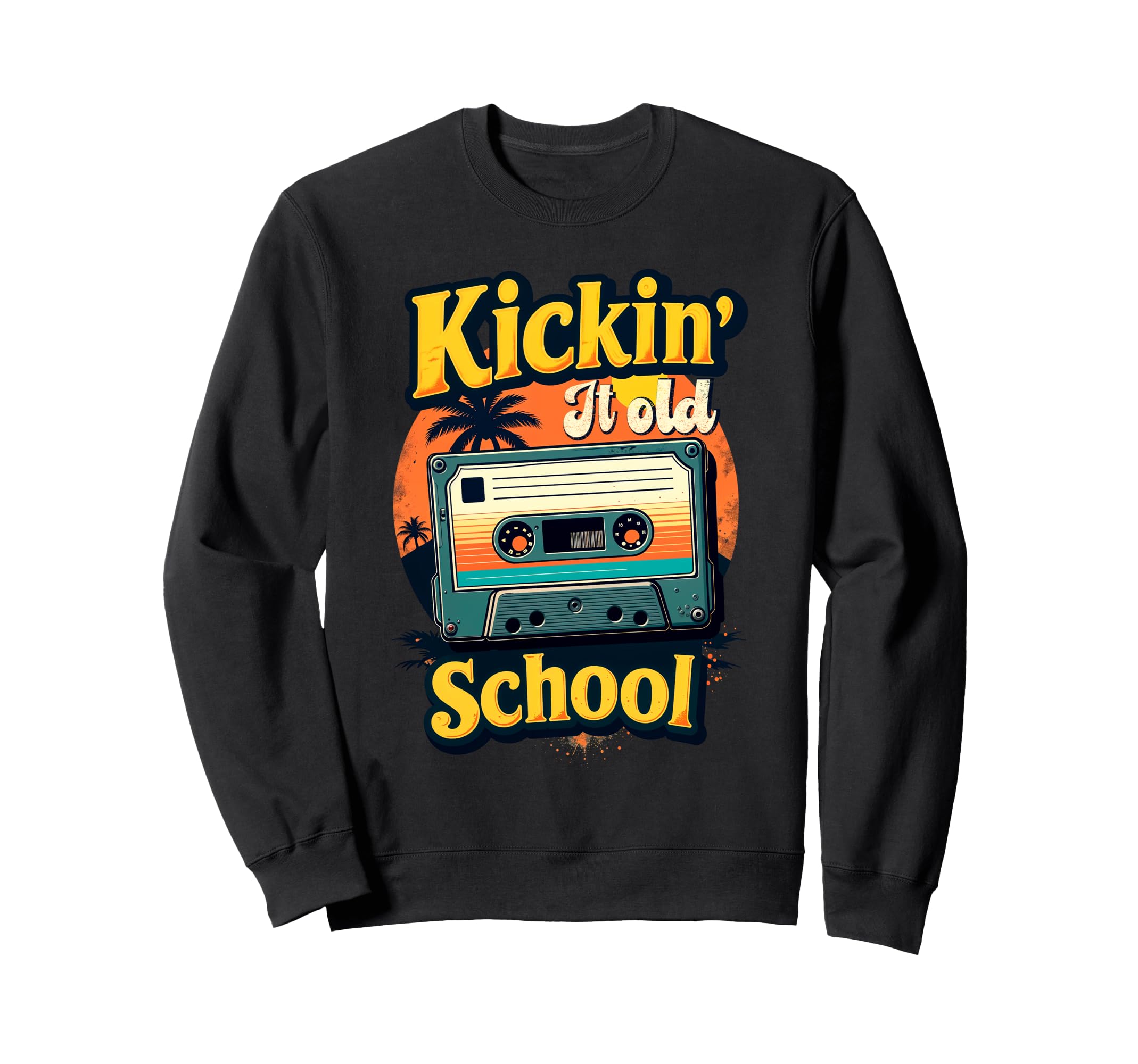 Kickin It Old School Mens 80S 90S Sweatshirt - Trendy Graphic for Adults - T-Shirt, Sweatshirt, Hoodie