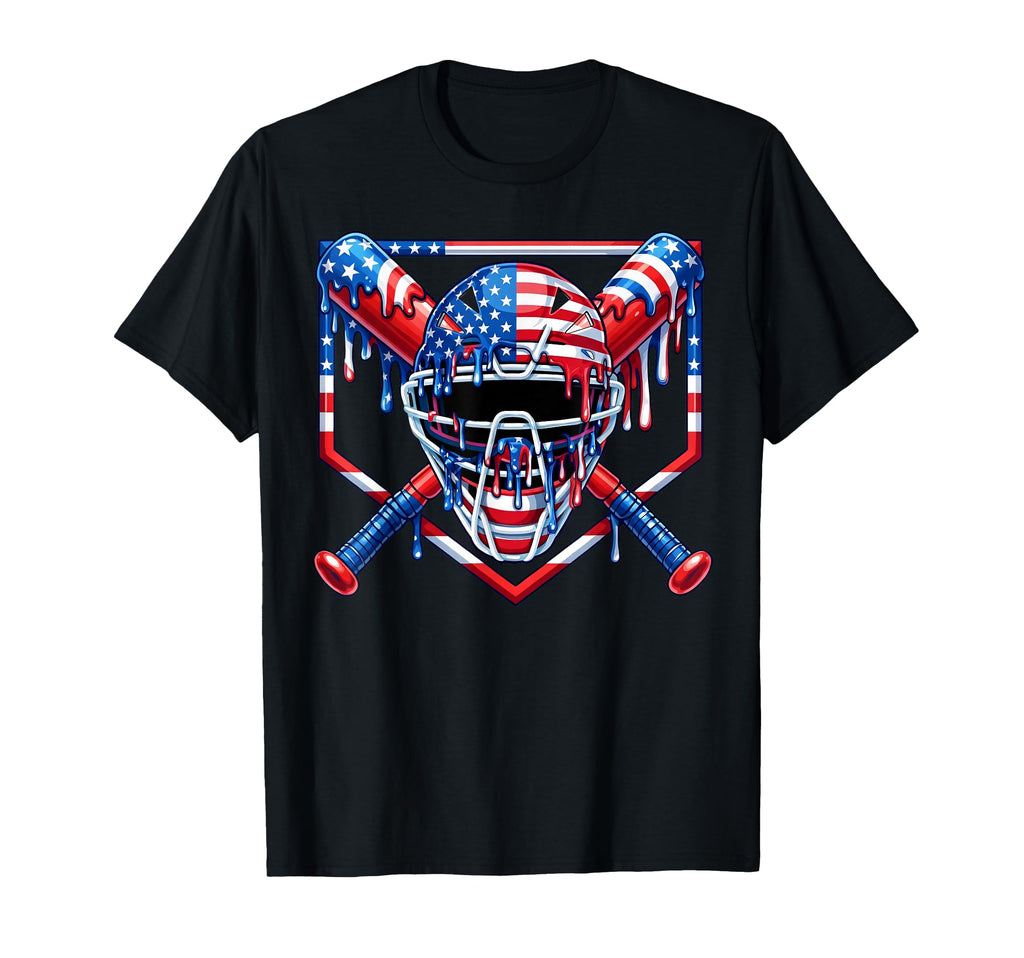 Baseball Catcher Drip American T-Shirt - Fun Novelty Design for Adults - T-Shirt, Sweatshirt, Hoodie
