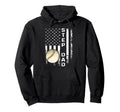 Baseball Step Dad America Flag Hoodie - Streetwear Style for Adults - T-Shirt, Sweatshirt, Hoodie