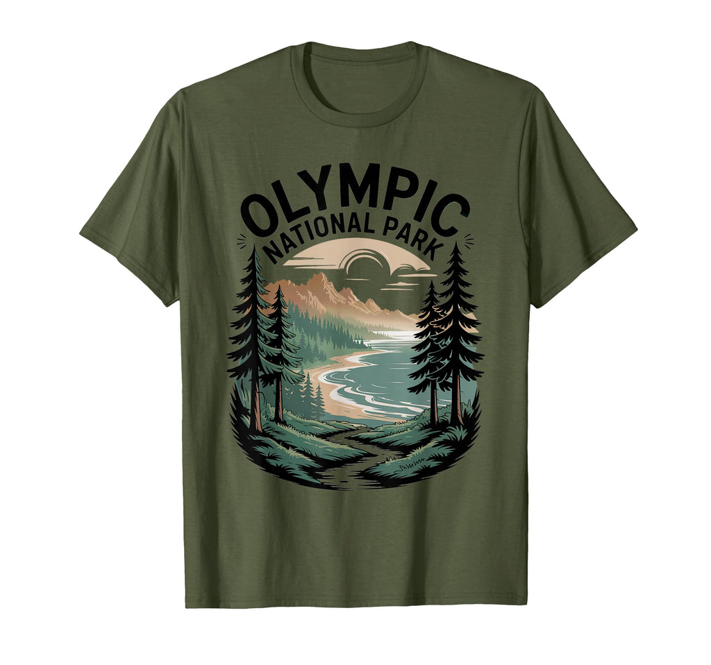Olympic National Park Camping Hiking Us T-Shirt - Trendy Graphic Unisex - T-Shirt, Sweatshirt, Hoodie
