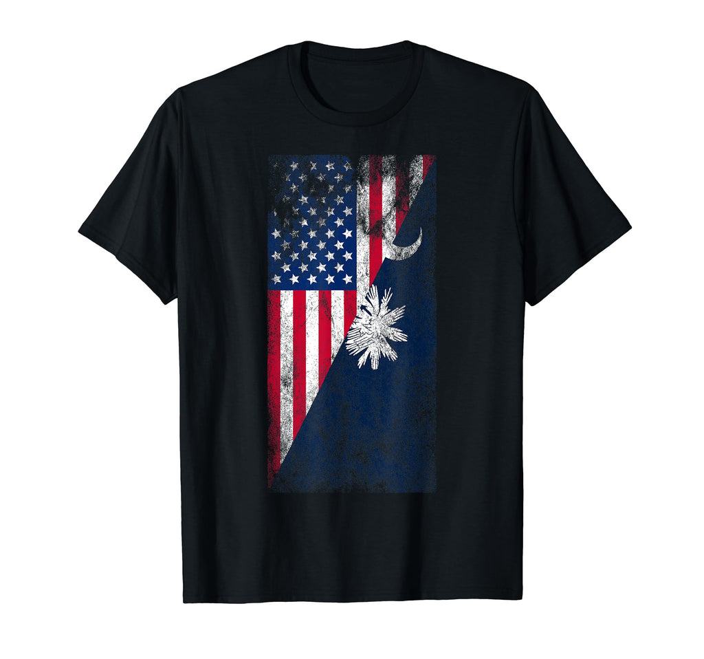 Usa South Carolina Flags American South T-Shirt - Aesthetic Graphic Unisex - T-Shirt, Sweatshirt, Hoodie