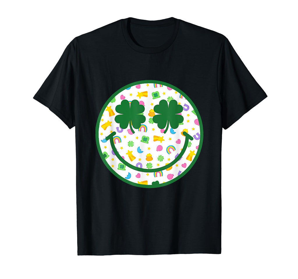 St Patricks Day Boho Groovy Smile Face T-Shirt - Minimalist Print Unisex - T-Shirt, Sweatshirt, Hoodie
