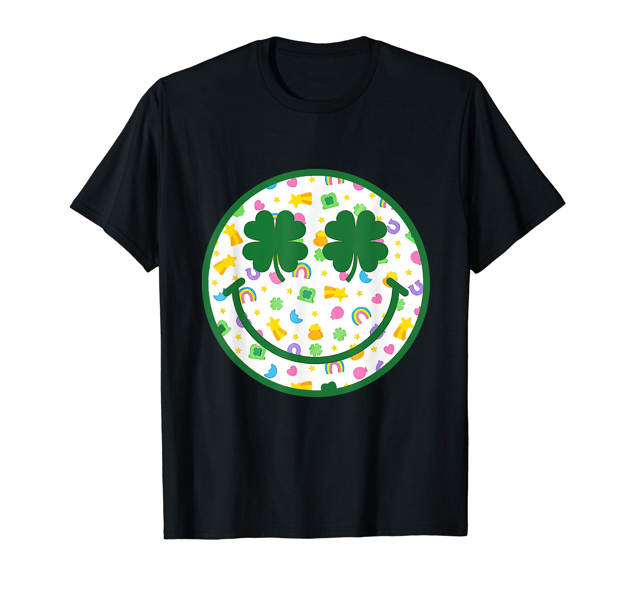 St Patricks Day Boho Groovy Smile Face T-Shirt - Minimalist Print Unisex - T-Shirt, Sweatshirt, Hoodie