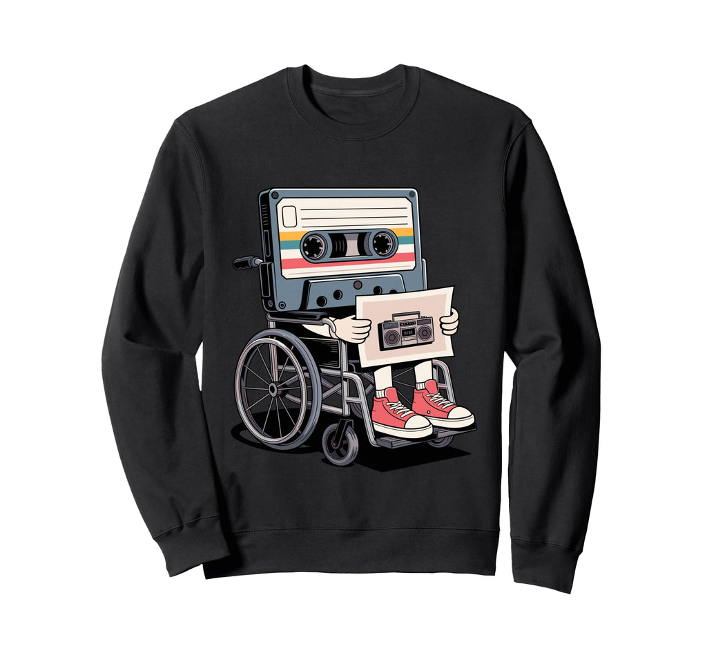 Funny Old Cassette Tape Cartoon Sweatshirt - Streetwear Style Unisex - T-Shirt, Sweatshirt, Hoodie