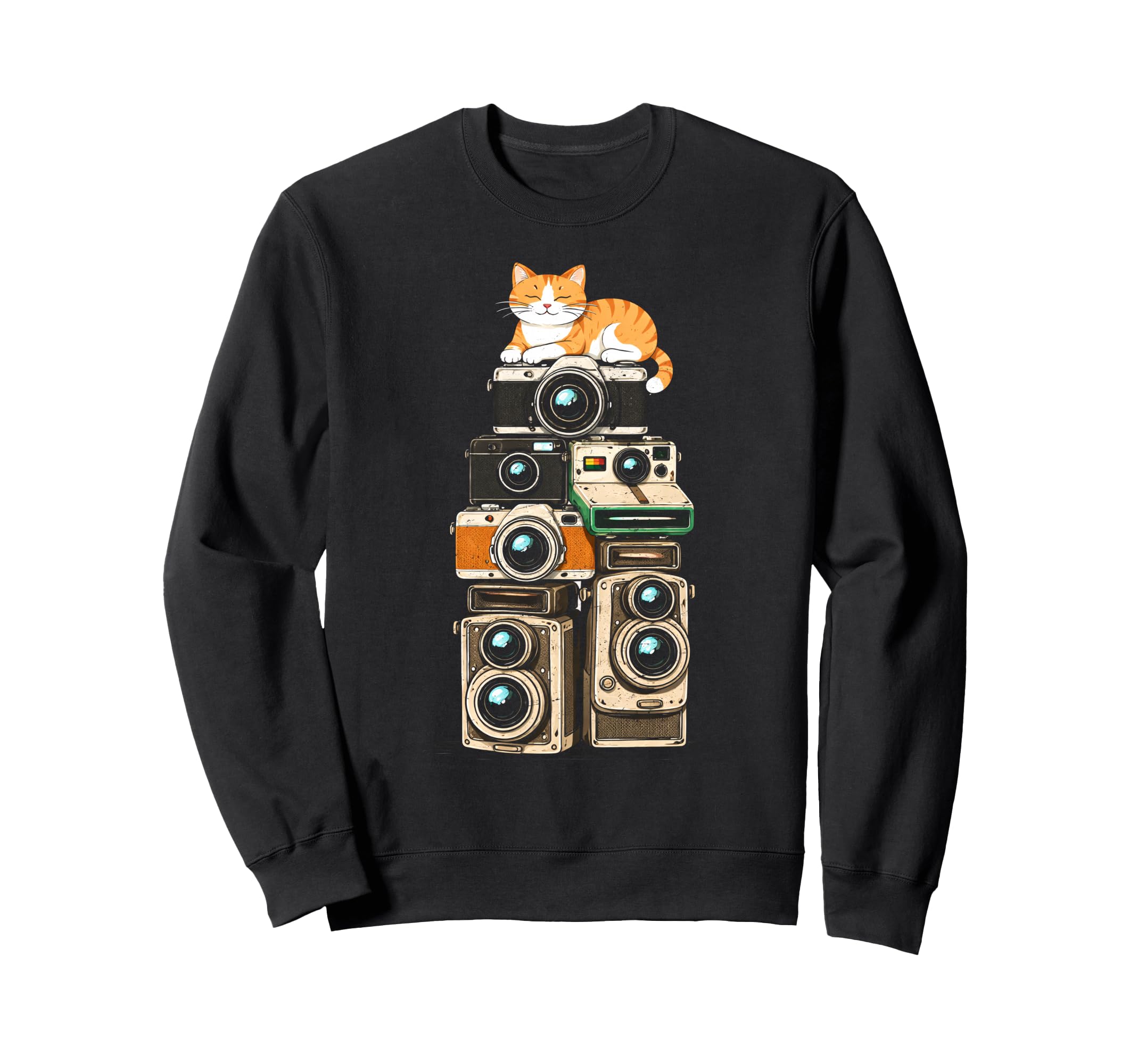 Cat Camera Photographer Sweatshirt - Aesthetic Graphic Men Women - T-Shirt, Sweatshirt, Hoodie